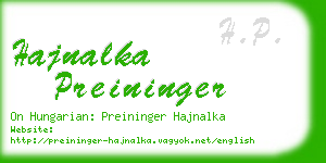 hajnalka preininger business card